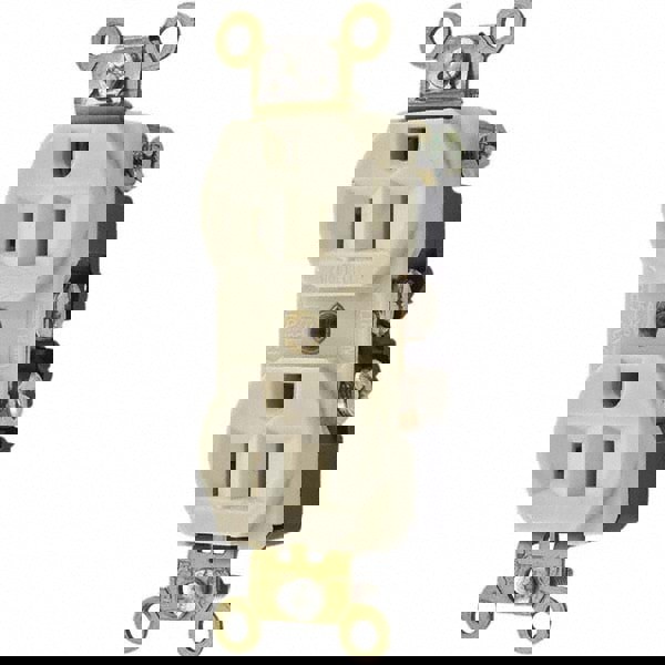 Straight Blade Duplex Receptacle: NEMA 5-15R, 15 Amps, Self-Grounding