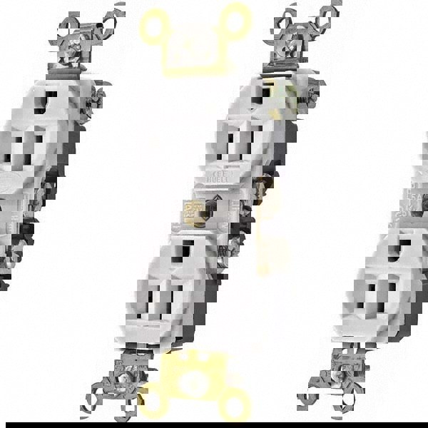 Straight Blade Duplex Receptacle: NEMA 5-15R, 15 Amps, Self-Grounding