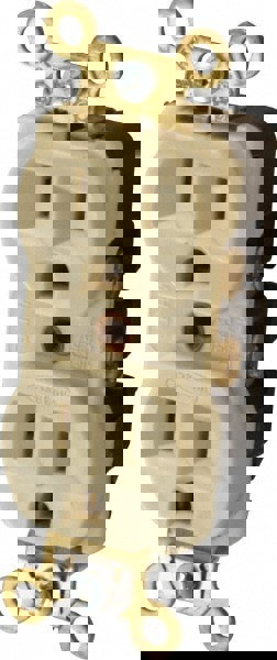 Straight Blade Duplex Receptacle: NEMA 5-15R, 15 Amps, Self-Grounding