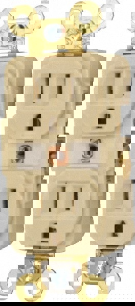 Straight Blade Duplex Receptacle: NEMA 5-15R, 15 Amps, Self-Grounding