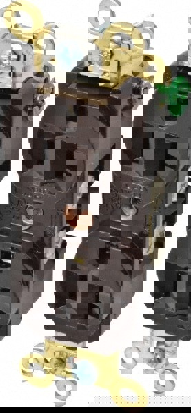 Straight Blade Duplex Receptacle: NEMA 5-20R, 20 Amps, Self-Grounding