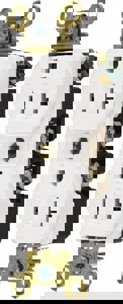 Straight Blade Duplex Receptacle: NEMA 5-20R, 20 Amps, Self-Grounding