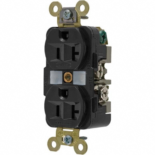 Straight Blade Duplex Receptacle: NEMA 5-20R, 20 Amps, Grounded