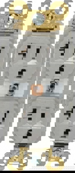 Straight Blade Duplex Receptacle: NEMA 5-20R, 20 Amps, Self-Grounding