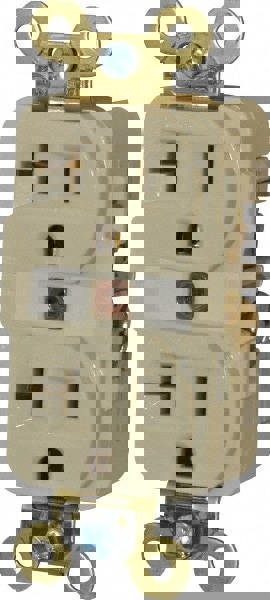 Straight Blade Duplex Receptacle: NEMA 5-20R, 20 Amps, Self-Grounding