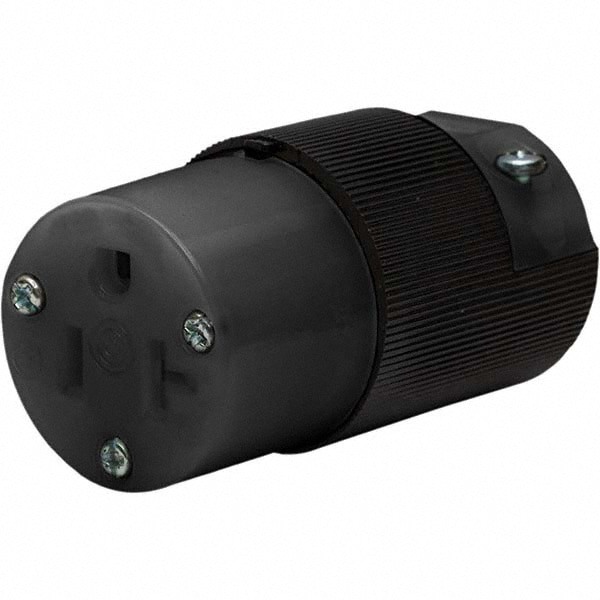 Straight Blade Connector: Industrial, 5-20R, 125VAC, Black