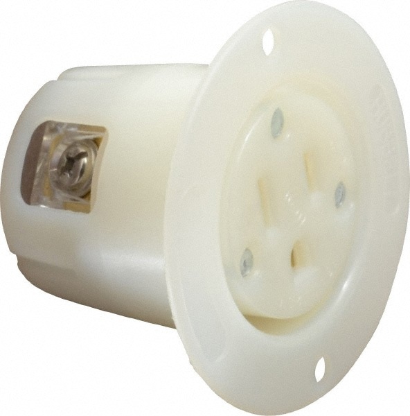 Straight Blade Single Receptacle: NEMA 5-20R, 20 Amps, Self-Grounding