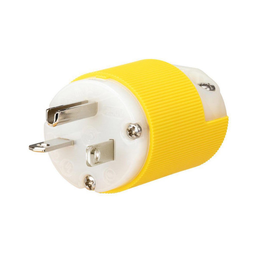 Straight Blade Plugs & Connectors; Connector Type: Plug ; Grade: Industrial ; Connector Angle: No Angle ; Amperage: 20.0000 ; Voltage: 125V ; Number Of Poles: 2