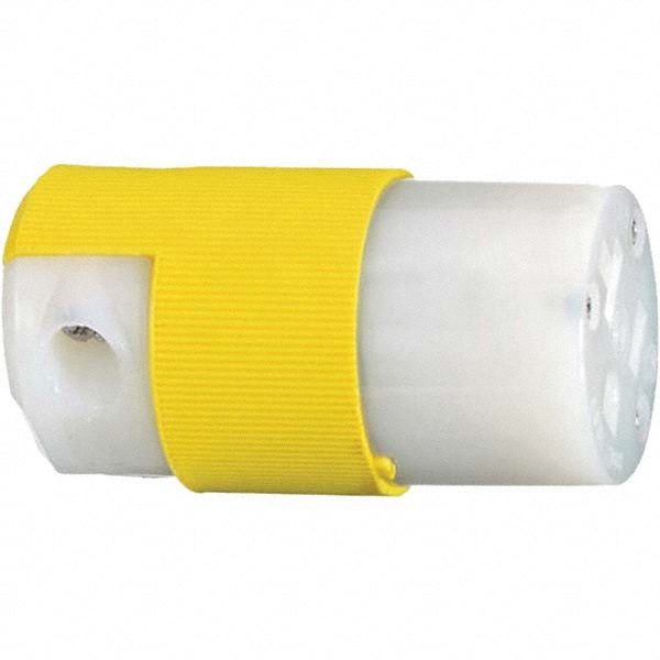 Straight Blade Connector: Industrial, 5-20R, 125VAC, Yellow