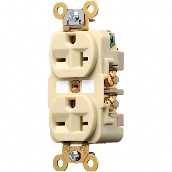 Straight Blade Duplex Receptacle: NEMA 6-20R, 20 Amps, Grounded