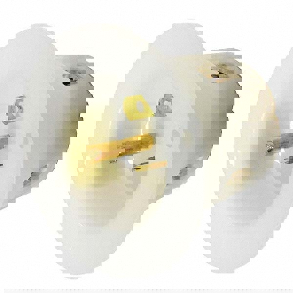 Straight Blade Flanged Inlet: Industrial, 6-20P, 250VAC, White