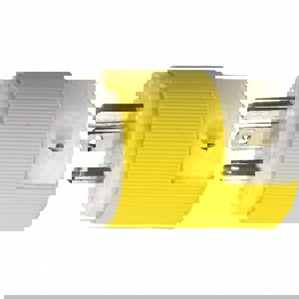 Straight Blade Plug: Industrial, 6-20P, 250VAC, Yellow