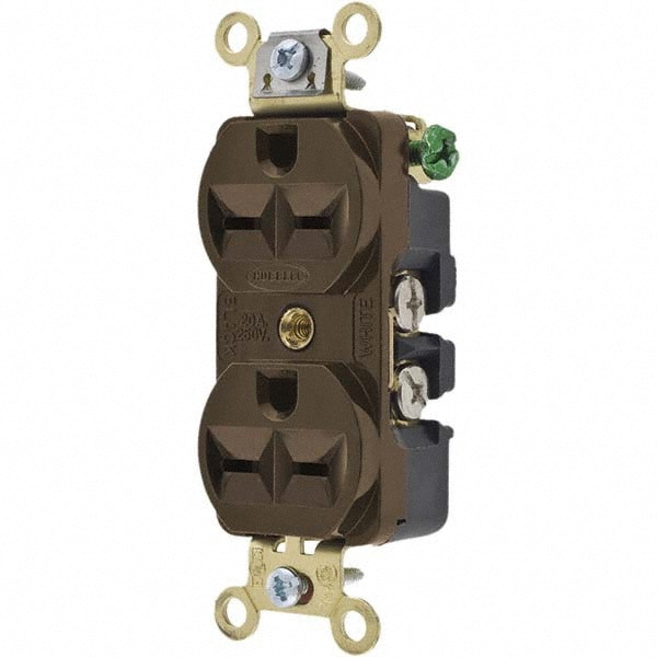 Straight Blade Duplex Receptacle: NEMA 6-15R, 15 Amps, Grounded