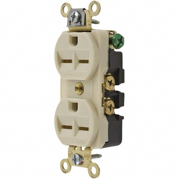 Straight Blade Duplex Receptacle: NEMA 6-15R, 15 Amps, Grounded