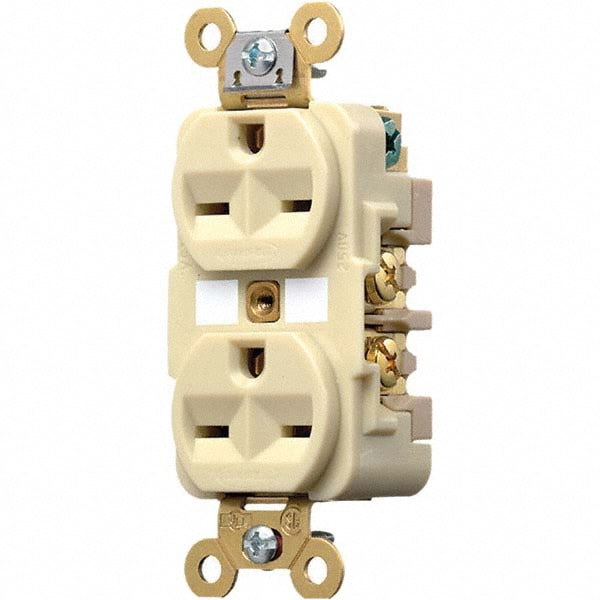 Straight Blade Duplex Receptacle: NEMA 6-15R, 15 Amps, Grounded