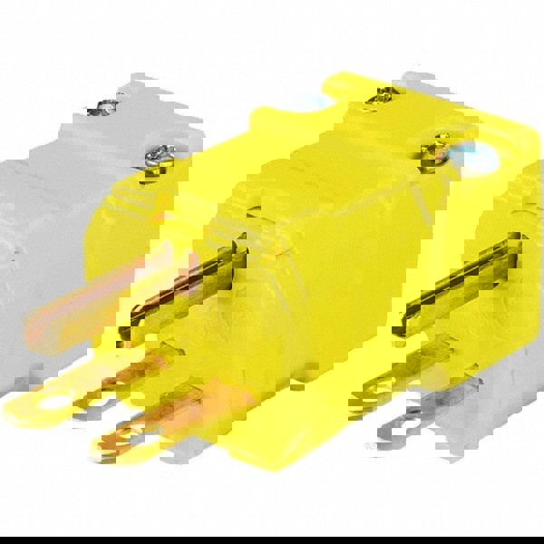 Straight Blade Plug: Industrial, 6-15P, 250VAC, Yellow