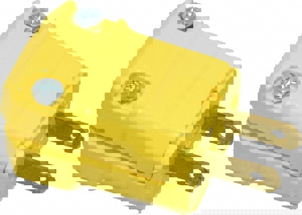 Straight Blade Plug: 1-15P, 125VAC, Yellow