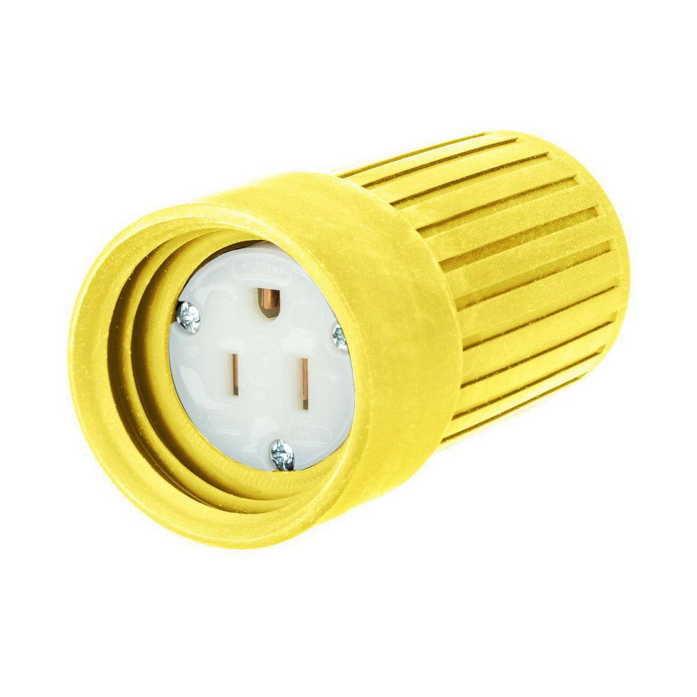 Twist Lock Receptacles; Receptacle Type: Single ; Mount Type: Screw ; Gender: Female ; Material: Nylon ; Color: Yellow ; Flange Style: No Flange