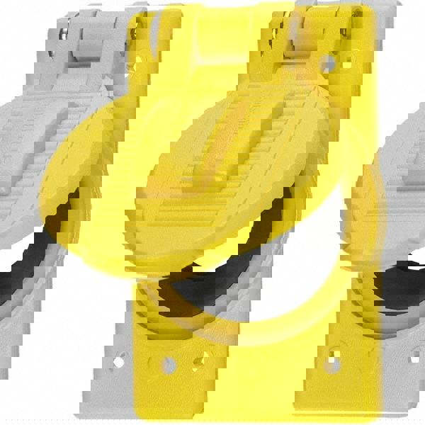 Weatherproof Box Covers; Electrical Box Shape: Round; Number Of Outlets: 1; Resistance Features: Weather-Resistant; Housing Material: Thermoplastic; Overall Length: 4.5600 in; Recommended Environment: Wet Location; Overall Width: 2.8400 in; Housing Color: