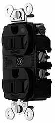 Straight Blade Duplex Receptacle: NEMA 5-15R, 15 Amps, Self-Grounding