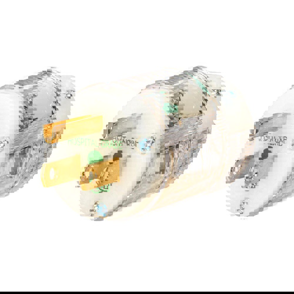 Straight Blade Plugs & Connectors; Connector Type: Plug ; Grade: Hospital ; Connector Angle: No Angle ; Amperage: 15.0000 ; Voltage: 125V ; Number Of Poles: 2