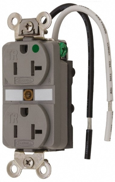 Straight Blade Duplex Receptacle: NEMA 5-20R, 20 Amps, Self-Grounding
