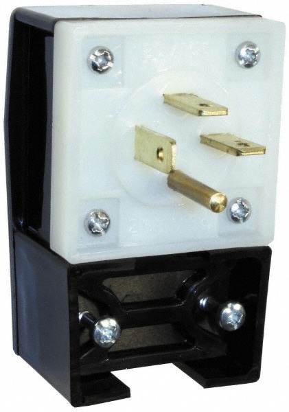 Straight Blade Plug: 15-20P, 250VAC, Black & White