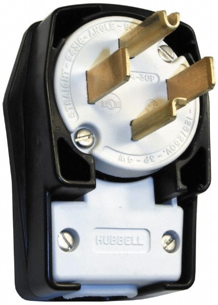Straight Blade Plug: 14-30P, Black & White