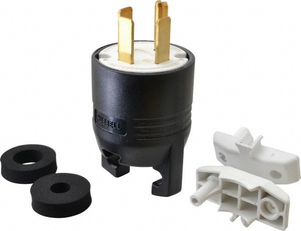Straight Blade Plug: 14-60P, Black & White
