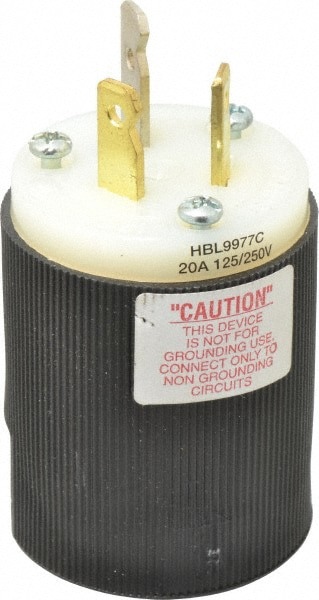 Straight Blade Plug: 10-20P, Black & White