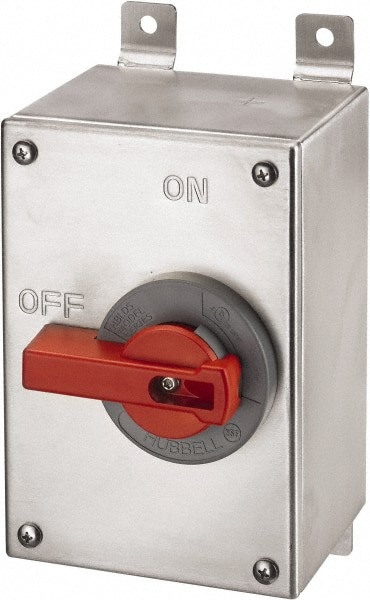 Cam & Disconnect Switch: Enclosed, 30 Amp, 600VAC, 3 Phase
