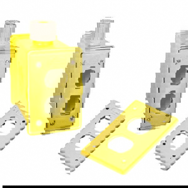 Electrical Portable Outlet Box: Thermoplastic, Rectangle, 5.38