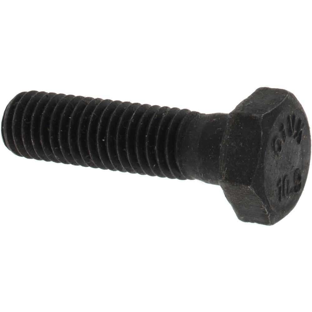 Hex Head Cap Screw: M8 x 1.25 x 30 mm, Grade 10.9 Steel, Black Oxide Finish