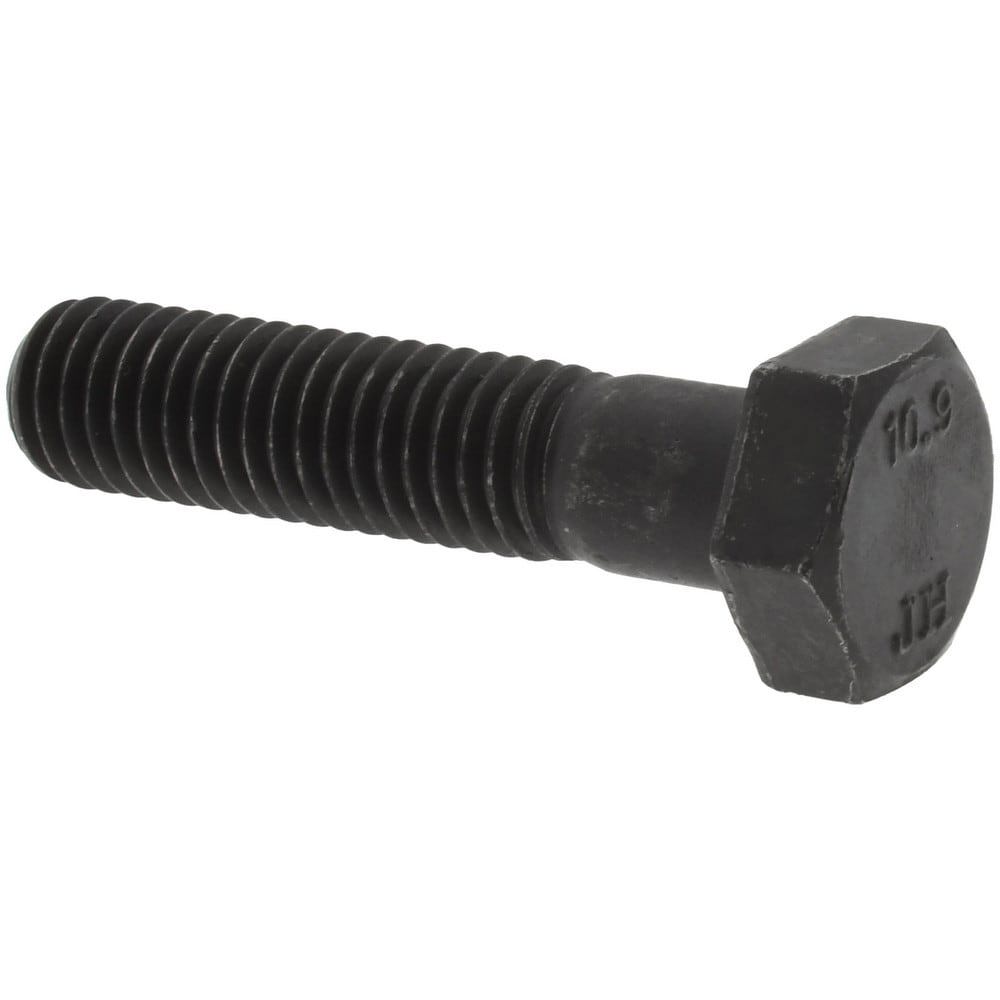 Hex Head Cap Screw: M8 x 1.25 x 35 mm, Grade 10.9 Steel, Black Oxide Finish