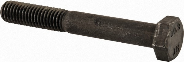 Hex Head Cap Screw: M8 x 1.25 x 60 mm, Grade 10.9 Steel, Black Oxide Finish