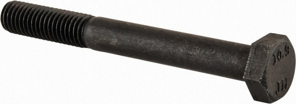 Hex Head Cap Screw: M8 x 1.25 x 70 mm, Grade 10.9 Steel, Black Oxide Finish