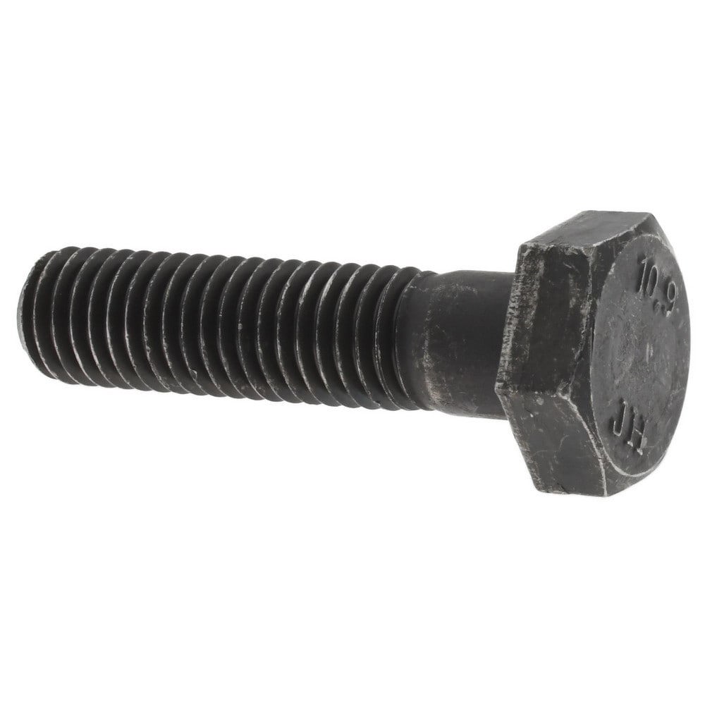 Hex Head Cap Screw: M10 x 1.50 x 40 mm, Grade 10.9 Steel, Black Oxide Finish
