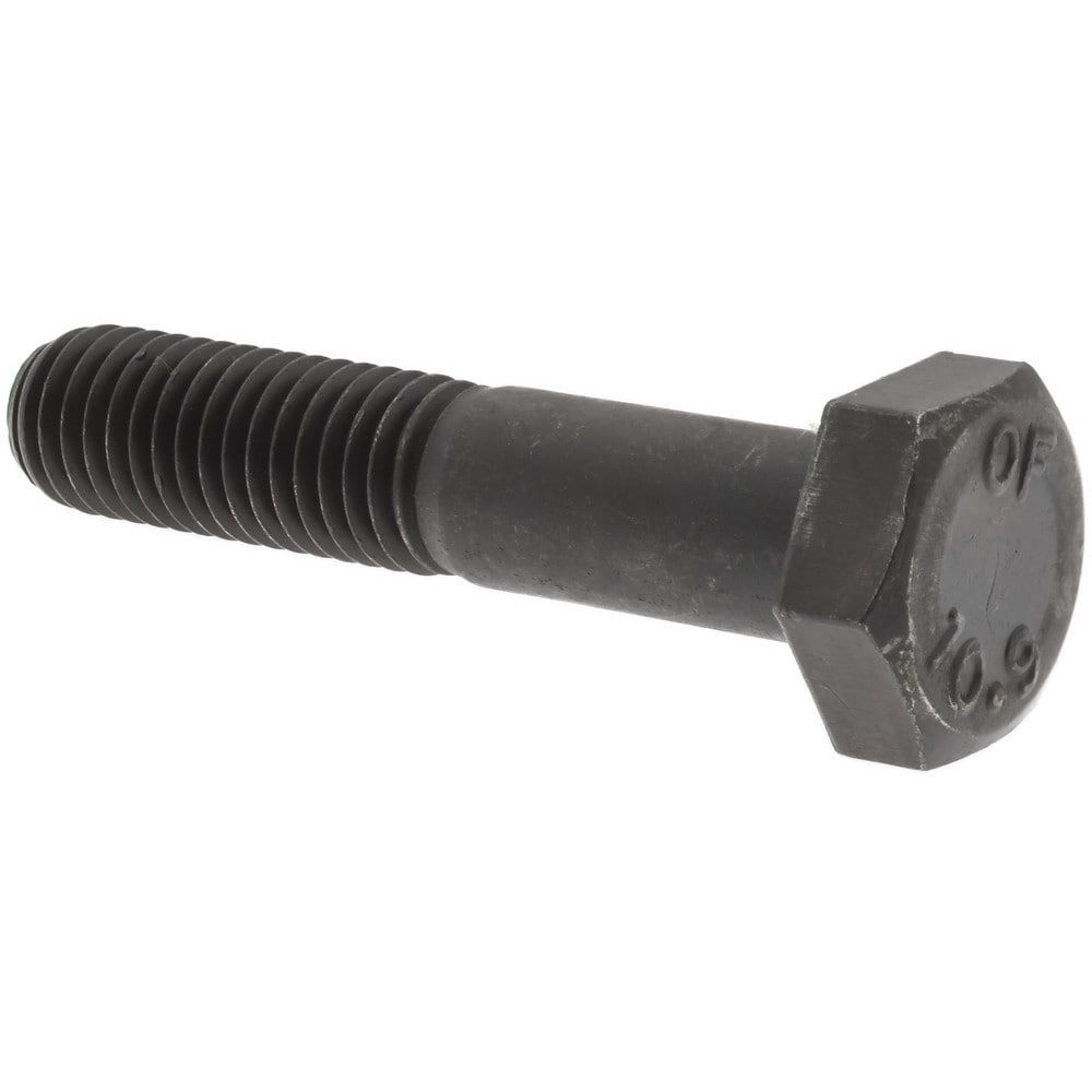 Hex Head Cap Screw: M10 x 1.50 x 50 mm, Grade 10.9 Steel, Black Oxide Finish