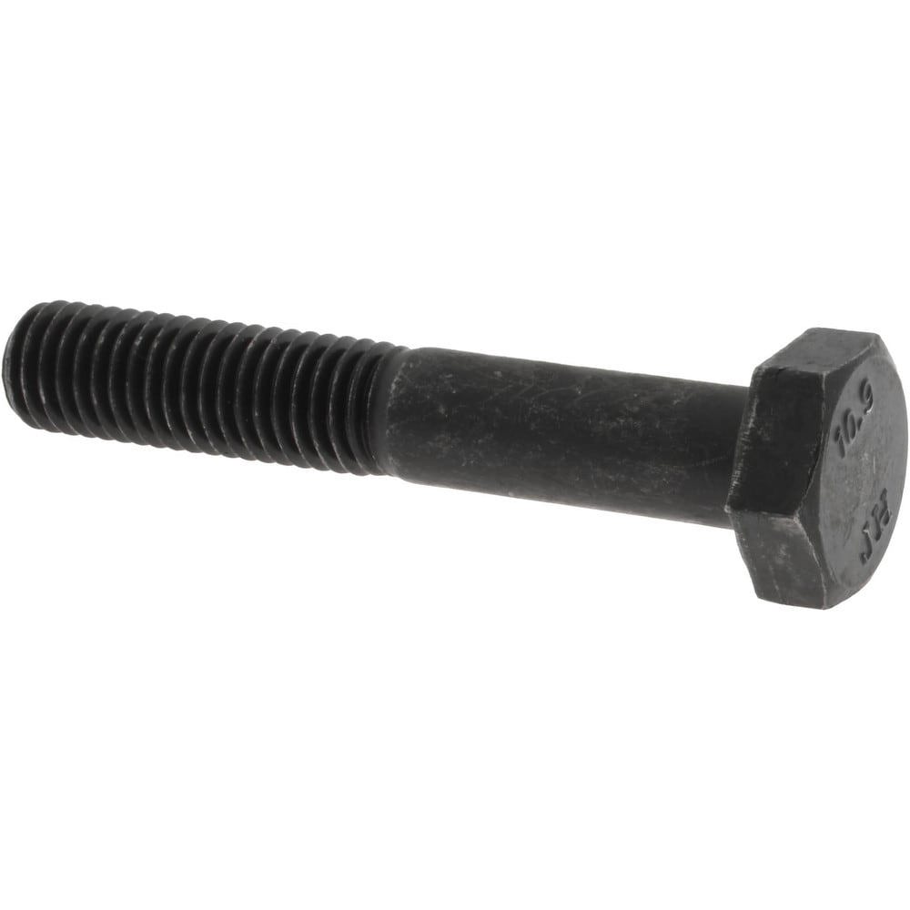 Hex Head Cap Screw: M10 x 1.50 x 60 mm, Grade 10.9 Steel, Black Oxide Finish