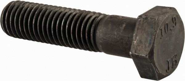 Hex Head Cap Screw: M12 x 1.75 x 50 mm, Grade 10.9 Steel, Black Oxide Finish