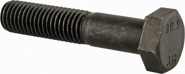 Hex Head Cap Screw: M12 x 1.75 x 60 mm, Grade 10.9 Steel, Black Oxide Finish