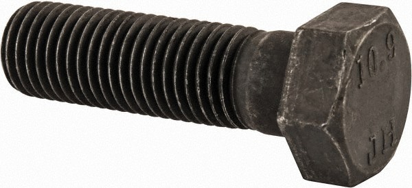 Hex Head Cap Screw: M16 x 2.00 x 55 mm, Grade 10.9 Steel, Black Oxide Finish