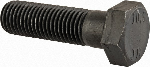 Hex Head Cap Screw: M20 x 2.50 x 70 mm, Grade 10.9 Steel, Black Oxide Finish
