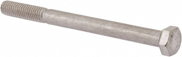 Hex Head Cap Screw: M5x0.8, 60.00 mm Length Under Head, Grade 18-8 & Austenitic Grade A2 Stainless Steel, Bright/Uncoated Finish