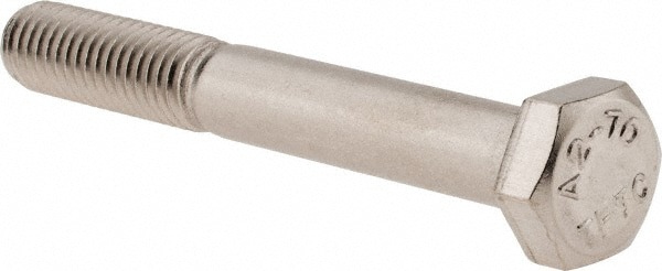 Hex Head Cap Screw: M8x1.25, 60.00 mm Length Under Head, Grade 18-8 & Austenitic Grade A2 Stainless Steel