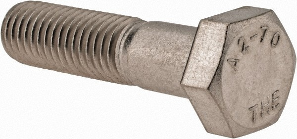 Hex Head Cap Screw: M12 x 1.75 x 50 mm, Grade 18-8 & Austenitic Grade A2 Stainless Steel