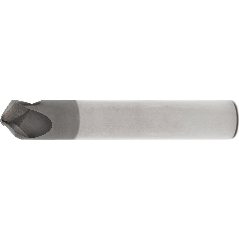 Helical Chamfer Mill Carbide ALTiN Coated ANGLE 90 FLUTES 3 LOC 0.153 TIP DIA 0.07 SHANK DIA 0.375 OAL 2.5