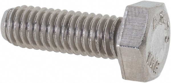 Hex Head Cap Screw: M6x1, 18.00 mm Length Under Head, Grade 18-8 & Austenitic Grade A2 Stainless Steel, Bright/Uncoated Finish
