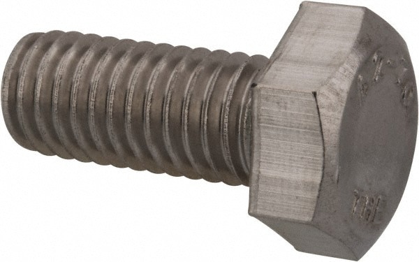 Hex Head Cap Screw: M8x1.25, 18.00 mm Length Under Head, Grade 18-8 & Austenitic Grade A2 Stainless Steel, Bright/Uncoated Finish
