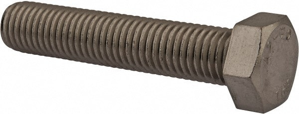 Hex Head Cap Screw: M18x2.5, 90.00 mm Length Under Head, Grade 18-8 & Austenitic Grade A2 Stainless Steel, Bright/Uncoated Finish